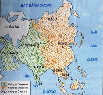 Lược đồ phân bố các chủng tộc châu Á