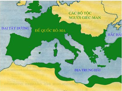 Bản đồTây Âu từ thế kỷ I đến V