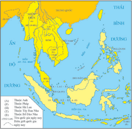 Lược đồ Đông Nam Á cuối thế kỷ XIX đầu thế kỷ XX