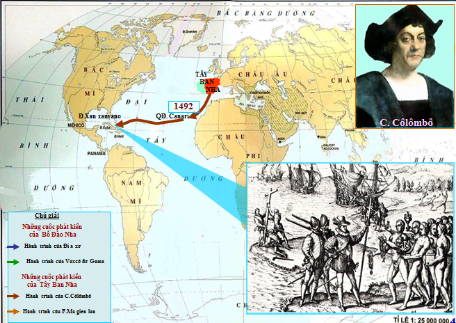 Hành trình của Cô-lôm-bô tìm ra Châu Mĩ
