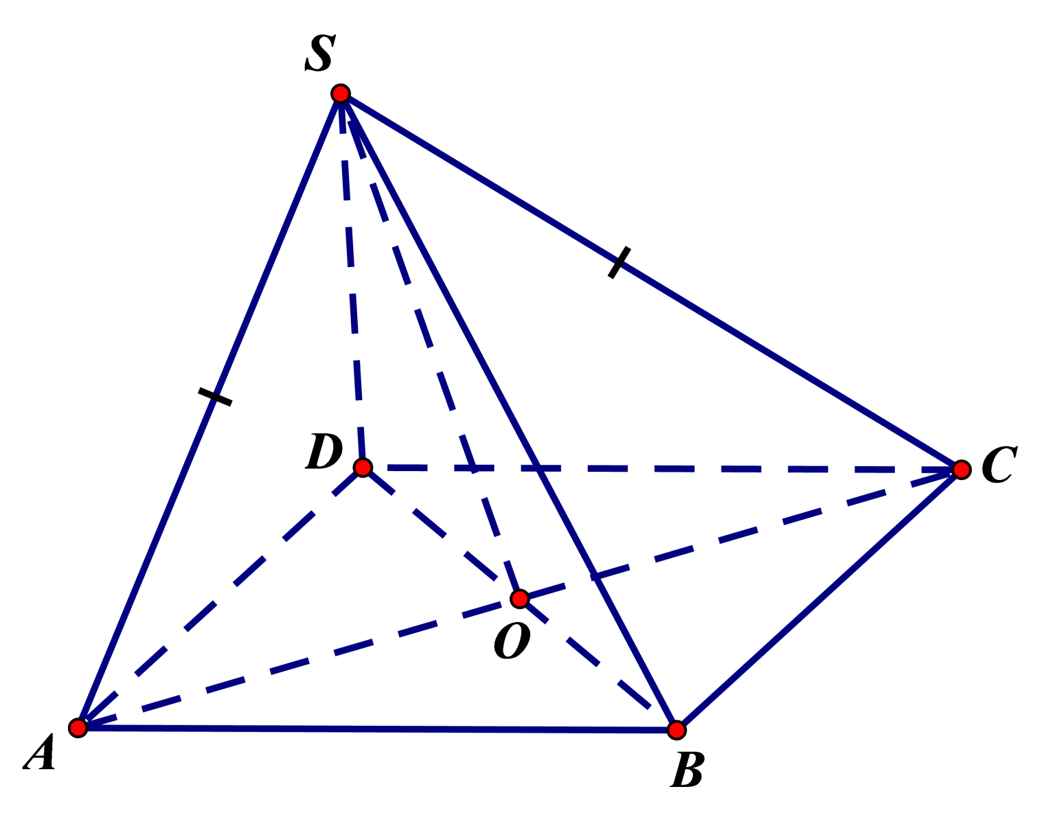 Cho hình chóp  S.ABC có đáy ABC là tam giác vuông tại C